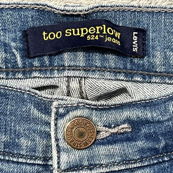 Levis 524 Jeans Womens 9M Blue Too Superlow Stretch Denim Pants - Picture 14 of 16